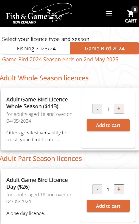 Fish and Game Website